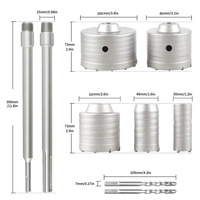 Kit de 9 scies cloches murales SDS Plus pour le perçage de tuyaux de climatisation et de murs en briques