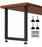 Pieds de table/bureau en métal en forme de K, style industriel moderne PHWOTAN, 30x24 pouces, pour bureau à domicile, design à 3 niveaux, robustes, avec patins réglables