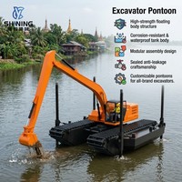 Excavatrice amphibie professionnelle sur pontons flottants, meilleure option pour le dragage des zones humides au Nigeria, faible pression au sol
