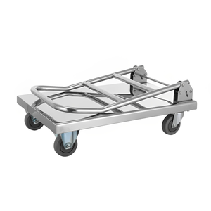 Carrito de Reparto Plegable de Acero Inoxidable Plateado de Alta Resistencia con Capacidad de 300 kg para Hoteles y Restaurantes - Product Image 2
