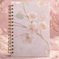 Carnet à spirales personnalisé avec motif floral, format A5 A6, journal artistique pour étudiants et bureau