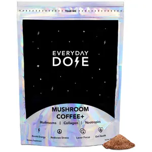 Organic Everyday Dose Mushroom Coffee Powder Herbal Lions Mane Instant Ganoderma Reishi Cordyceps