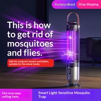 Lámpara Antimosquitos Eléctrica con Sensor de Luz, Luz Nocturna LED Púrpura, Impermeable, con Batería Integrada para Acampar al Aire Libre