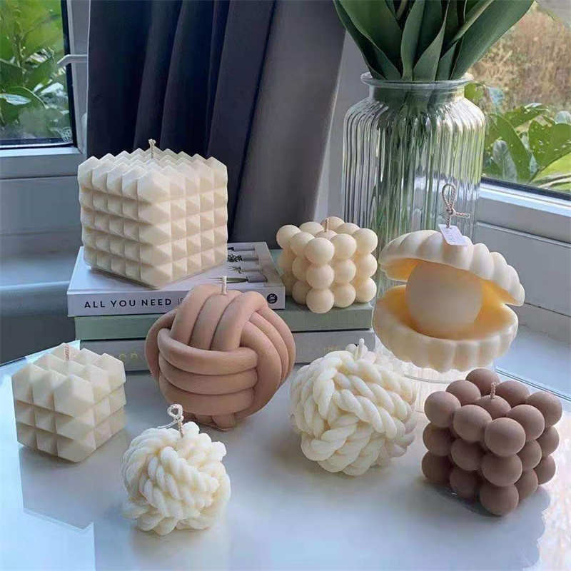 Molde de vela de silicona con forma de burbuja para hacer velas, molde de vela de silicona con forma de cubo de lana grande, diy, Coreano INS