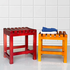 Tabouret de salle de bain en bois massif 30x25x35cm, chaise de douche antidérapante pour personnes âgées et femmes enceintes - Product Image 4