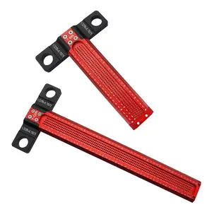 Woodworking Tools Hand Tool 6/12 INCH Woodworking Scribe T-type Square Hole Scribing Ruler T Ruler