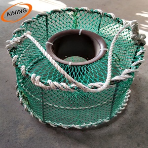 Rete nera Deap mare forte saldato telaio in acciaio PE muitifilament re osso vaso di granchio di neve trappole di granchio per gamberi d'acqua - Product Image 5