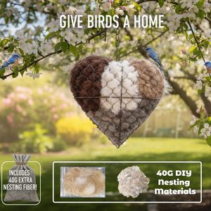 Material de Nido para Pájaros en Forma de Corazón, Rellenable, Hecho a Mano con Fibra de Alpaca, Refugio Invernal para Pájaros Silvestres del Tamaño de un Colibrí, Regalo (1 Pieza) - Product Image 6