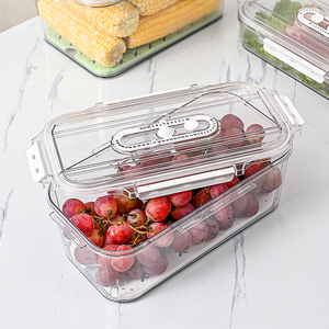 Tiroir de rangement pour réfrigérateur, légumes, fruits, fruits de mer, œufs, boîte de rangement transparents avec plateau de égouttage, livraison gratuite - Product Image 5