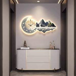 <span class=keywords><strong>Mural</strong></span> de Pared con Paisaje Lunar, Decoración para Sala de Estar, Arte de Fondo, Nuevo Estilo con Reloj, Pintura de Luz Luminosa Acrílica - Product Image 4