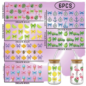 En Stock: Envoltorios para Vasos UV de 16oz, Pegatinas Personalizadas con Logotipo de Mascota, 6 Piezas, Lavables, Resistentes al Calor y al Agua, para Bebidas, Café, Calcomanías Personalizadas - Product Image 1