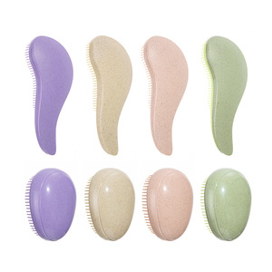 Peigne à cheveux en paille de blé en forme d'œuf 18,8 cm pour massage du cuir chevelu, nettoyage, démêlage et coiffage à domicile - Product Image 2