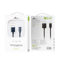 Enjoy-Schwarzes Datenkabel USB 2.0 bis IP 2.4A Länge 1m YCB-01-IPB Schnell lade datenkabel Hochgeschwindigkeits-Daten übertragung