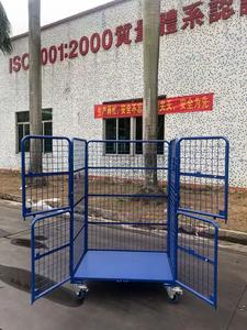 Aanpasbare <span class=keywords><strong>Oem</strong></span> Vierwielige Opvouwbare Logistieke Trolleys 500Kg Capaciteit Staalgaas Opslagrol Pu Gepoedercoat Gelast Staal - Product Image 6