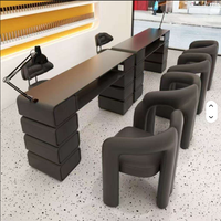 Nouvel ensemble de table et chaise de manucure de luxe avec tiroirs pour salon de beauté, modèle 2025, très demandé