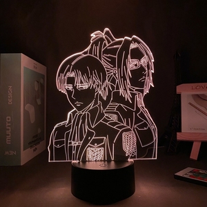 Lampe LED Anime L'Attaque des Titans Capitaine Levi Ackerman Figurine 3D Illusion Multicolore Acrylique Veilleuse - Product Image 5