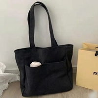 Bolsa de Tela de Algodón Reciclable Personalizada Promocional con Bolsillo, Logotipo Impreso, Color Natural