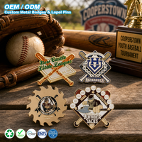 Badge de baseball Cooperstown personnalisé, épingles de revers sportives en émail 2D, alliage de zinc, souvenir pour jeunes, logo de collection, cadeau OEM ODM
