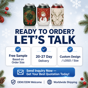 Protège-canettes de Noël personnalisables en néoprène isolant de 3 mm, porte-boissons réutilisable de 12 oz pour bière et autres boissons, idéal pour la sublimation - Product Image 6