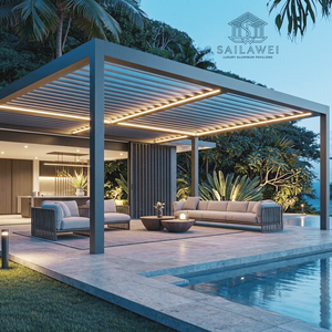 Pergola en aluminium sur mesure 3x3m avec toit à lames motorisé, imperméable, de luxe, pour jardin, petits espaces de vie, vente chaude, nouveauté - Product Image 3