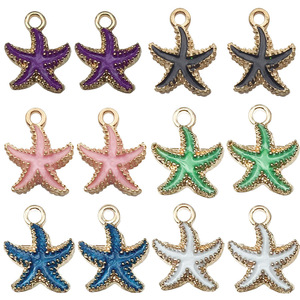 Dijes de Estrella de Mar de Aleación de Zinc Multicolor de 12 mm para Fabricación de Joyería DIY, Accesorios de Colgante, Dijes de Moda Unisex - Product Image 5