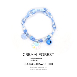 Collier de luxe pour chat et <span class=keywords><strong>chien</strong></span> avec clochette, motif patte mignon, coloré et réglable pour toutes les saisons - Product Image 2