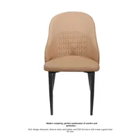 Ensemble de chaises de salle à manger modernes nordiques avec revêtement en cuir, pieds en acier inoxydable, design sans accoudoirs de luxe pour la maison