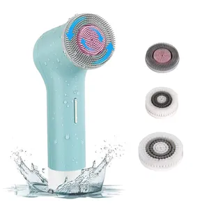 3 In 1 Skin Care Deep Clean Sonic Face Massaging Scrub Electric Facial Cleansing Brush Face Cleaning Brush