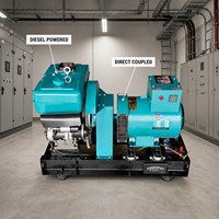 Groupe électrogène diesel à châssis ouvert refroidi par eau Yumei, 50 Hz, monocylindre, accouplement direct, panneau de commande numérique, 100 % cuivre