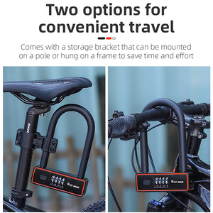 WEST BIKING – serrure de cyclisme à quatre chiffres avec mot de passe de Type <span class=keywords><strong>U</strong></span>, Anti-coupure pour vélo, <span class=keywords><strong>antivol</strong></span> Durable pour Cycle de montagne - Product Image 6