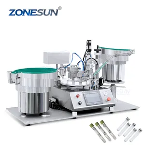 ZONESUN ZS-AFC16 자동 데스크탑 플라스틱 시약 튜브 솔벤트 세라믹 플런저 펌프 액체 테스트 튜브 충전 캡핑 기계