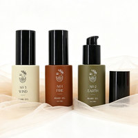 Flacon en verre de 30 ml à base épaisse avec compte-gouttes, pour concentré anti-âge, huile capillaire, lotion de soin du visage, essence, pompe rechargeable, contenant pour soins de la peau