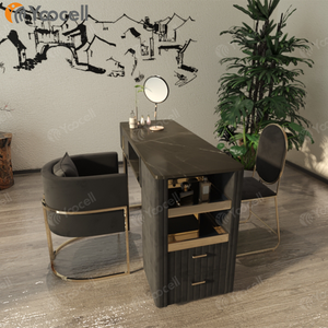 Yoocell Black <strong>Nail</strong> Salon Furniture Design Beauty Manicure Tables <strong>Nail</strong> <strong>Tech</strong> <strong>Desk</strong> and Chairs Manicure Table for Sale - Product Image 6