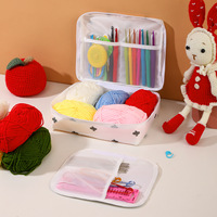 Kit de Crochet Multicolore pour Débutants avec Sac de Rangement Accessoires Transfrontalier, Kit de Couture en Gros avec Fils et Aiguilles de Niveau Débutant