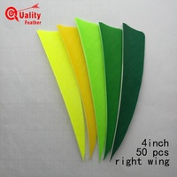 Gros 50pcs aile droite 4 ''bouclier plume de dinde multicolore flèche empennage tir chasse bricolage tir à l'arc flèche arbre