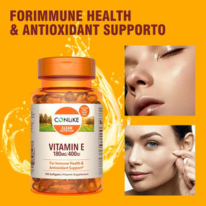 Capsule di Vitamina <span class=keywords><strong>E</strong></span> 100% Naturale OEM, Supporto alla Bellezza, Senza Glutine, Senza Lattosio, Non OGM, 180mg 400UI, 60 Capsule Morbide per Adulti - Product Image 2