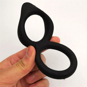 Großhandel Herren Verzögerung Ejakulation Penis Ringe Doppel hahn Silikon Sexspielzeug für männliche Sexspielzeug - Product Image 2
