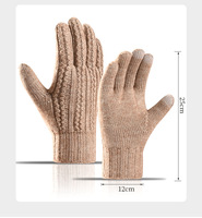 Gants d'hiver en gros, fabrication en usine, construction en tricot fin durable, ajustement confortable pour la randonnée, les trajets quotidiens, les voyages, gants chauds tricotés