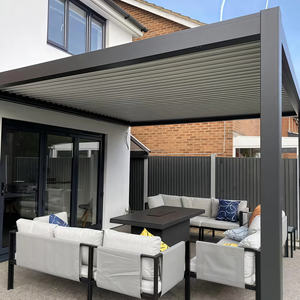 Toldo de persiana resistente a la nieve, toldo de pérgola con mango, manivela, cubiertas de pérgola impermeables, pabellón - Product Image 5