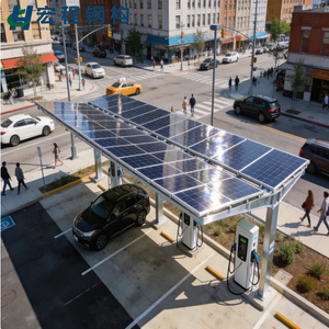 Estación de Carga para Vehículos con Estructura de Acero y Paneles Solares para Exteriores, para Zonas de Descanso en Carreteras - Product Image 5