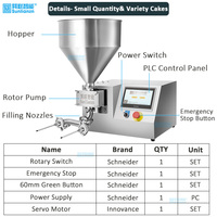 Machine de remplissage automatique de chocolat à petite dose 20L haute productivité, injecteur de confiture et de pain soufflé, déposeur de beurre de cacahuète