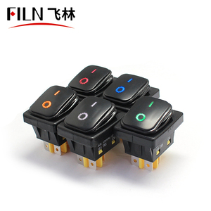 FILN Factory Outlet KCD4 saklar <span class=keywords><strong>Rocker</strong></span>, berbentuk perahu tahan air 30A arus tinggi 4-Pin dengan lampu LED - Product Image 2