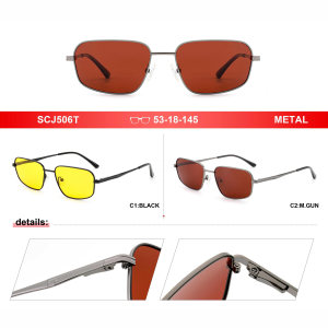 Sunray Double Bridge Round Retro Classic Metal Lightweight Adjustable Nose Pads Unisex TAC UV400 Polarized Sunglasses - Product Image 2