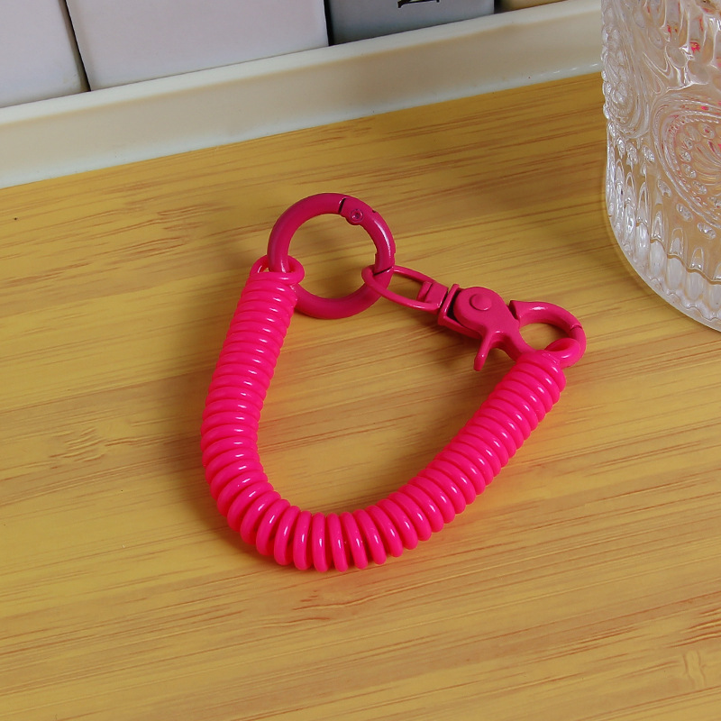 New colorful spring rope in rose red
