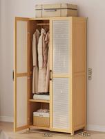 Armoire de rangement économique multifonctionnelle en bambou simple et moderne pour chambre à coucher, location de maison, montage facile