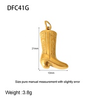 2025 Vintage bricolage argent Zircon chaussures pendentif en acier inoxydable or Cowboy bottes pendentif pour femmes bijoux cadeau