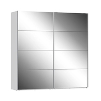 Double miroir moderne Porte coulissante Armoire blanche Premium Hauteur 220cm Placard
