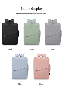 Sac à dos unisexe imperméable pour ordinateur portable avec logo personnalisé, port USB, fermeture éclair, en polyester, capacité 20-39L, idéal pour les voyages d'affaires - Product Image 5