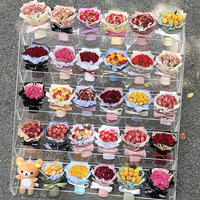 Mini bouquet artisanal de roses séchées pour le Festival Qixi, ornement compact pour voiture, décoration de la Saint-Valentin, accessoire photo, cadeau pour les rencontres