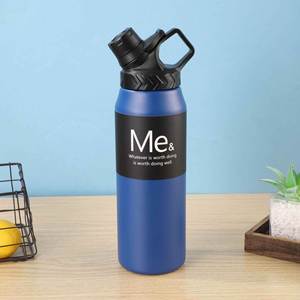 Me& Orange <b>Plastic</b> Water Bottle With Lid Portable Minimalist Design For Travel - Product Image 2